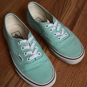 Vans Light Green Canvas Shoes with White Accents